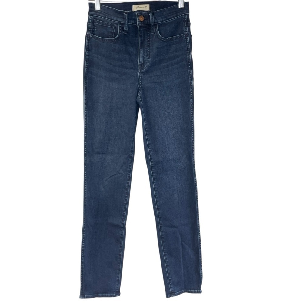 Madewell Roadtripper Stovepipe High Rise Jeans Size 24 Blue Dark Wash NH646